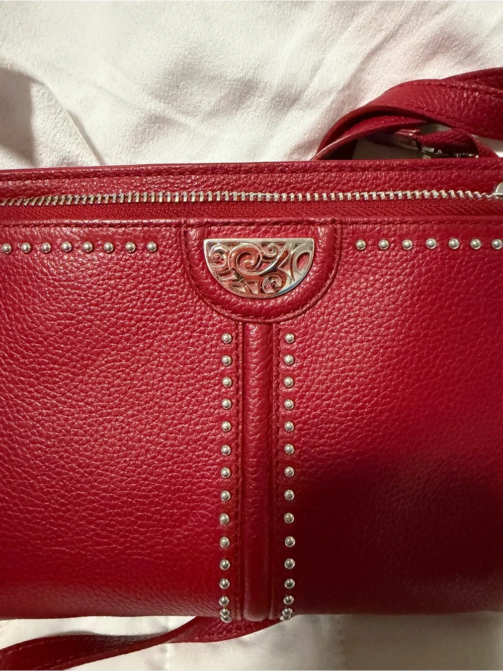 Women’s Brighton Lipstick Red Studded Crossbody Bag